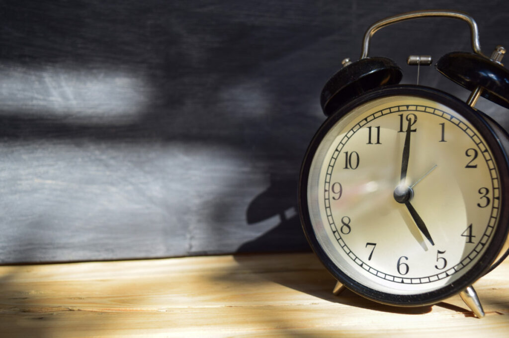 clock shows hour of spiritual awakening