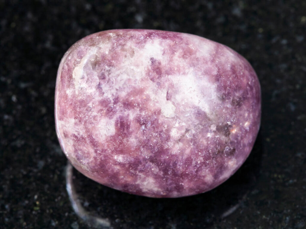 lepidolite crystal helps with depression and grief